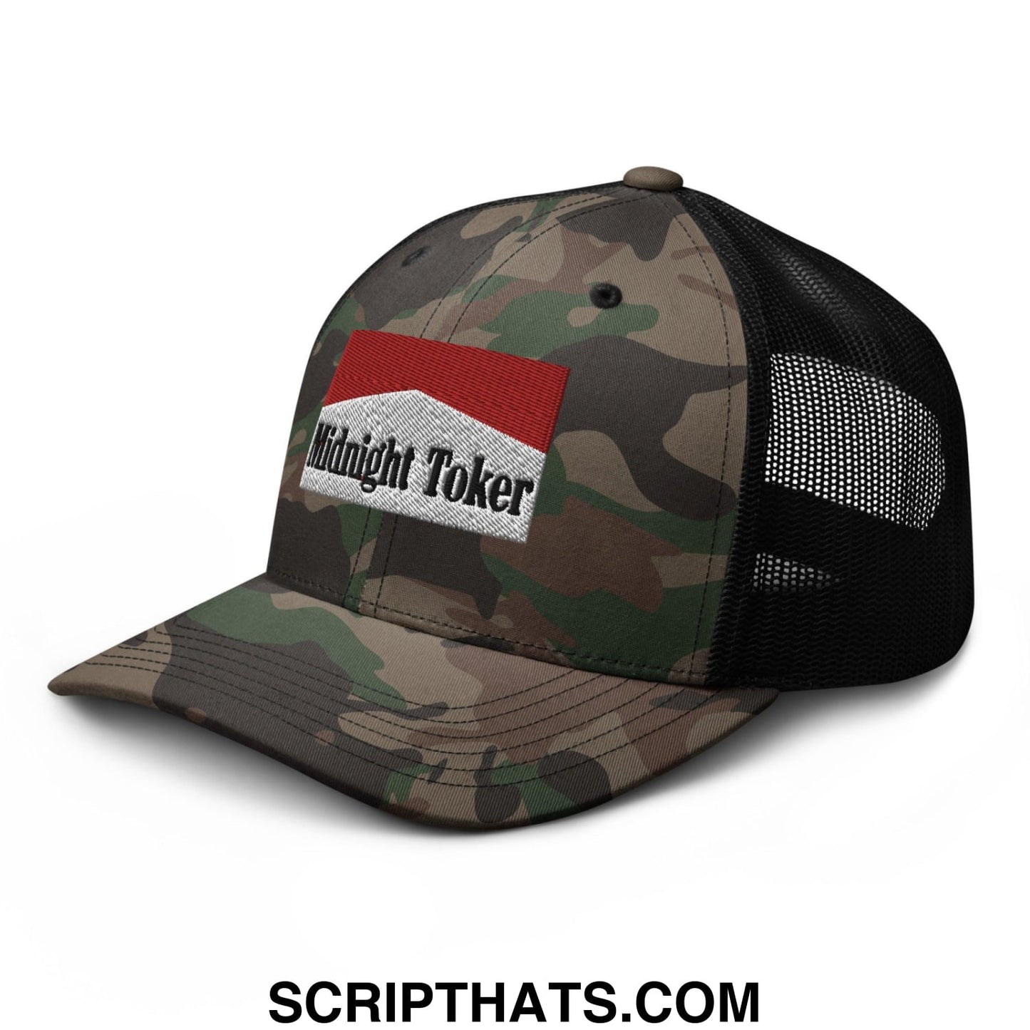 Midnight Toker Camo Trucker Hat Camo Black