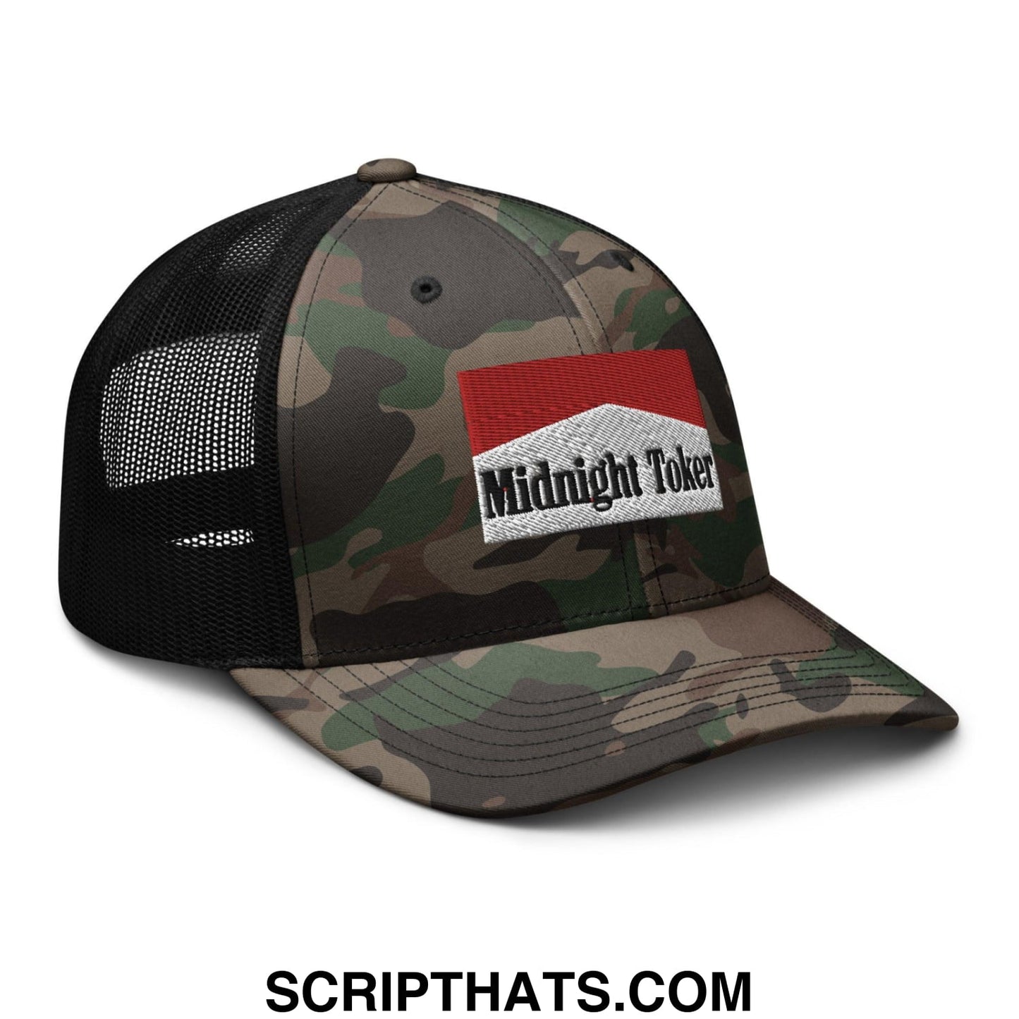 Midnight Toker Camo Trucker Hat Camo Black