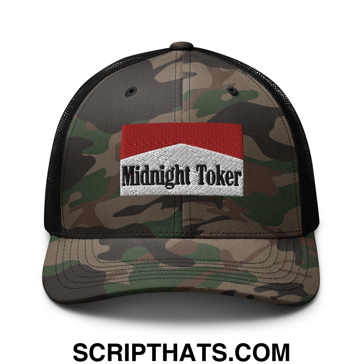 Midnight Toker Camo Trucker Hat Camo Black