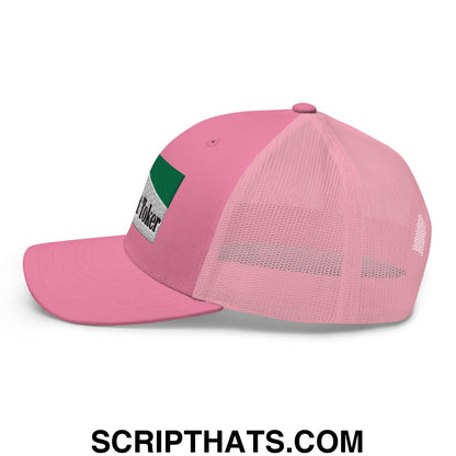 Midnight Toker Cigarette Menthol Green Embroidered Mesh Trucker Hat Pink