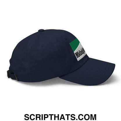 Midnight Toker Cigarette Menthol Green Embroidered Unstructured Dad Hat Navy