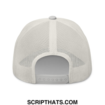 Off-white midnight toker cigarette red embroidered mesh trucker hat with adjustable strap and breathable back panel