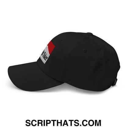 Midnight Toker Cigarette Red Embroidered Unstructured Dad Hat Black