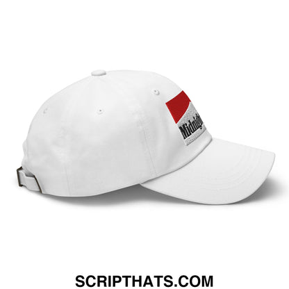 Midnight Toker Cigarette Red Embroidered Unstructured Dad Hat White