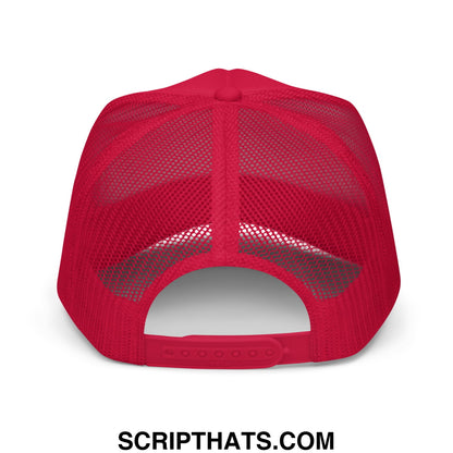 Midnight Toker Embroidered Foam Trucker Hat Red