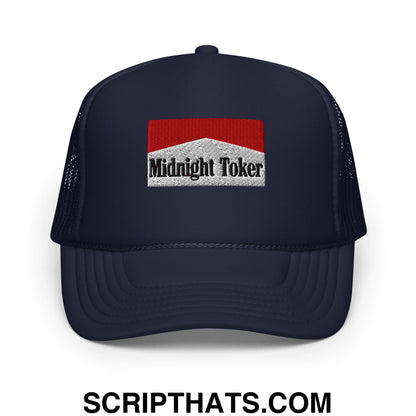 Midnight Toker Embroidered Foam Trucker Hat Navy