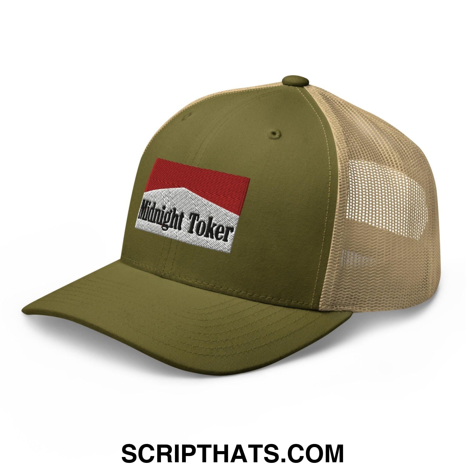 Midnight Toker Retro Trucker Hat Moss Khaki
