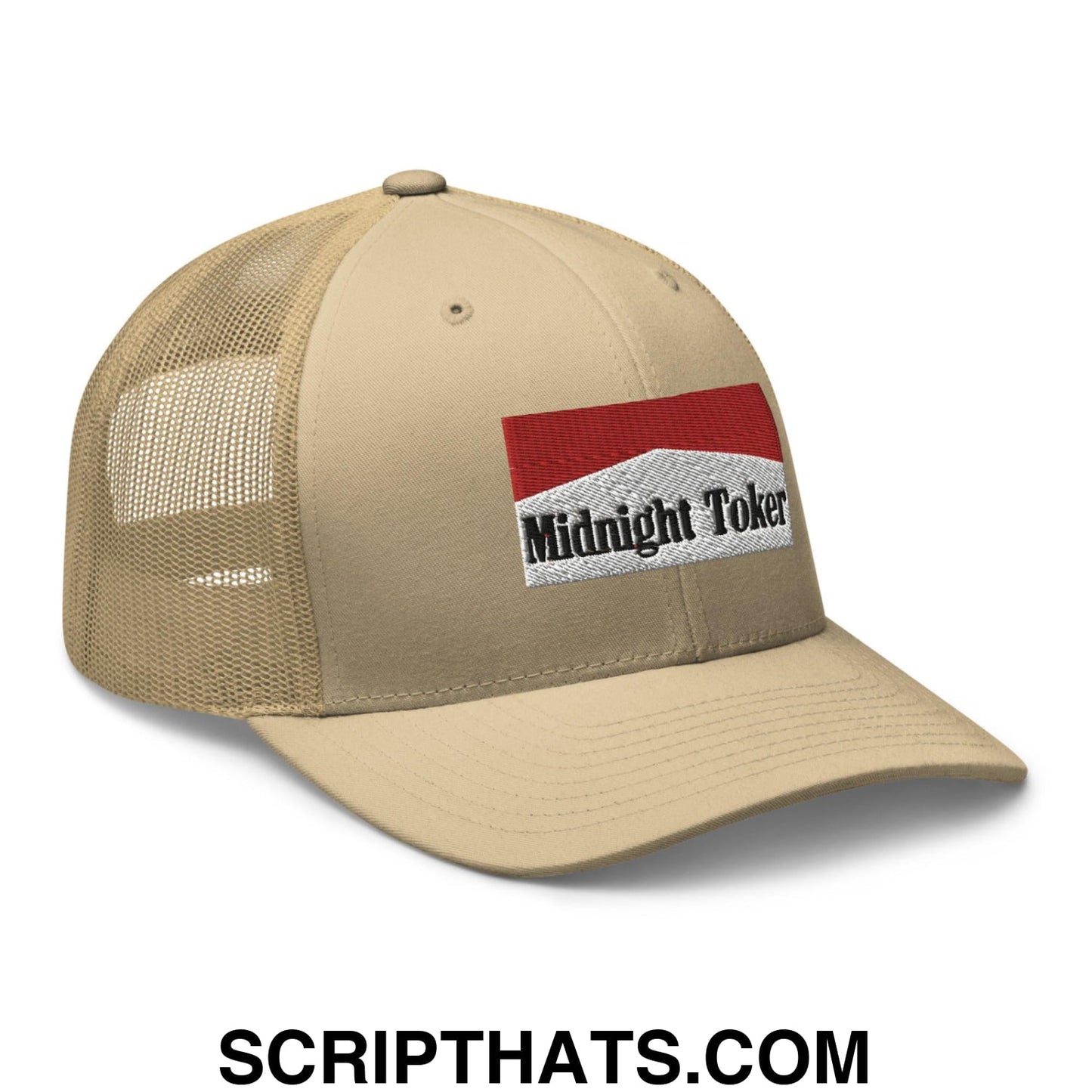Midnight Toker Retro Trucker Hat Khaki