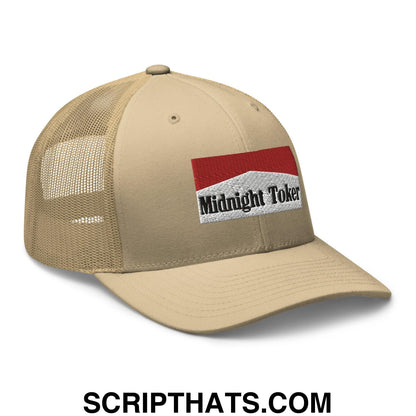 Midnight Toker Retro Trucker Hat Khaki