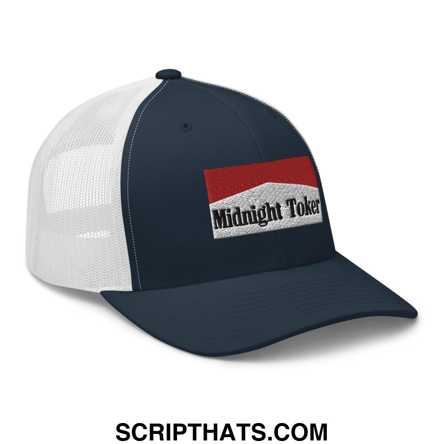 Midnight Toker Retro Trucker Hat Navy White