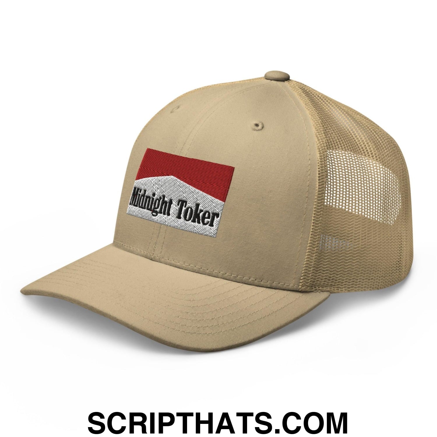 Midnight Toker Retro Trucker Hat Khaki