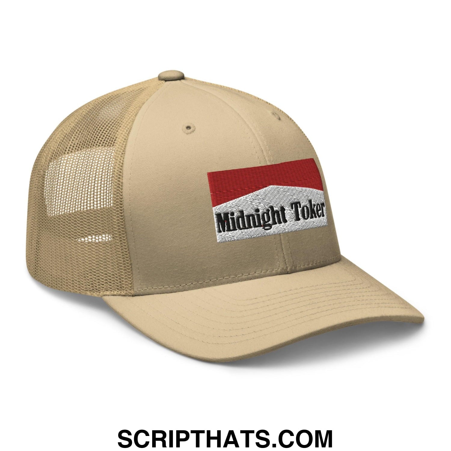 Midnight Toker Retro Trucker Hat Khaki