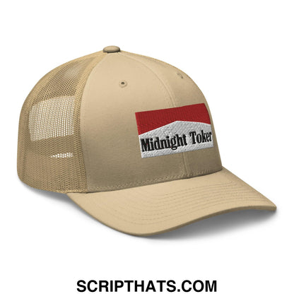 Midnight Toker Retro Trucker Hat Khaki