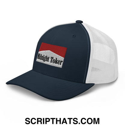 Midnight Toker Retro Trucker Hat Navy White