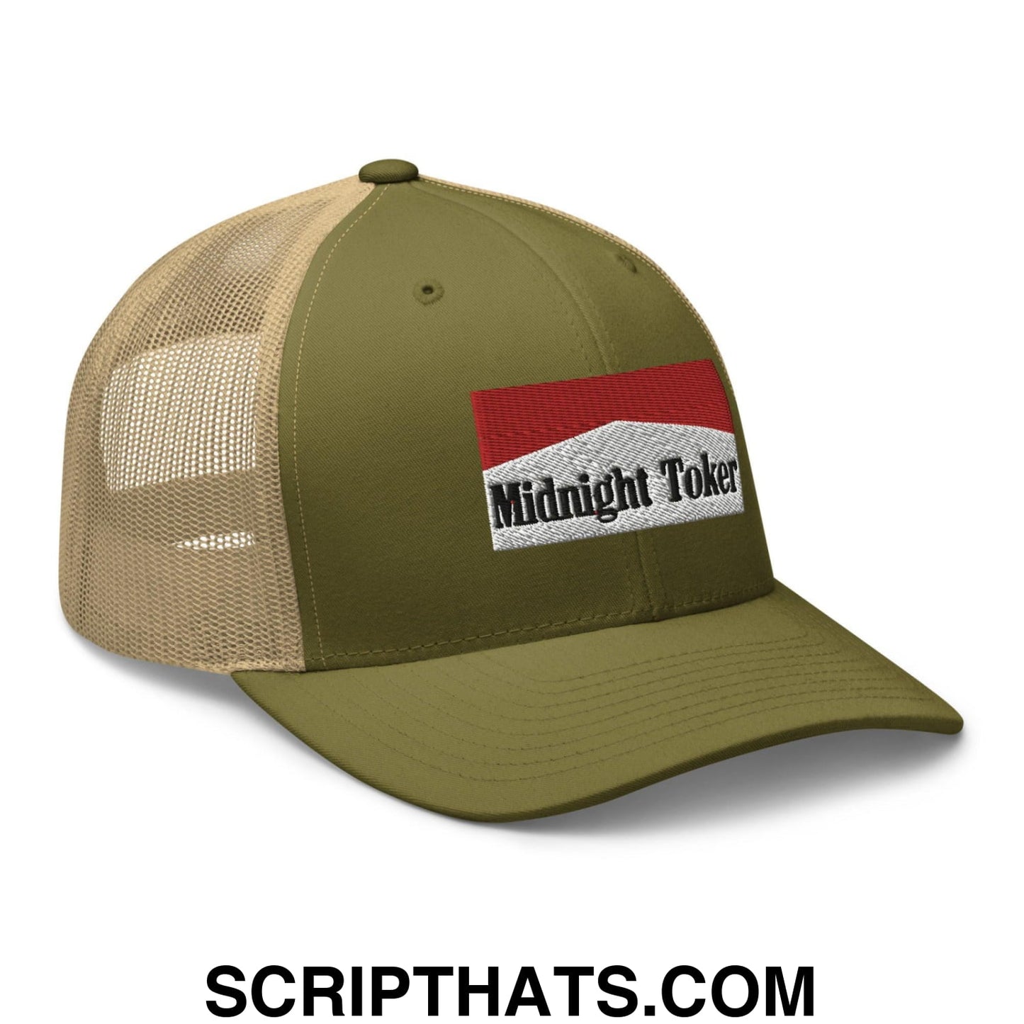 Midnight Toker Retro Trucker Hat Moss Khaki