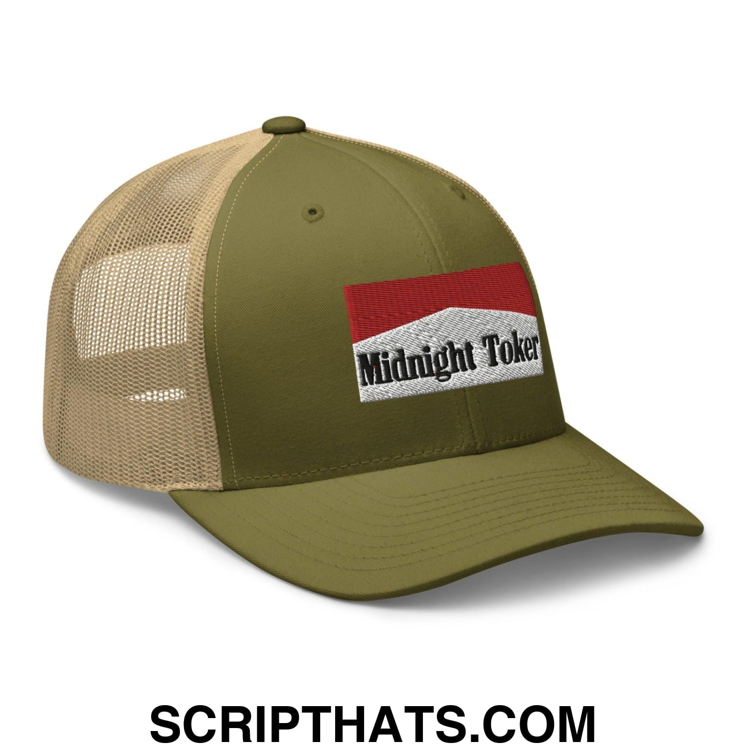 Midnight Toker Retro Trucker Hat Moss Khaki