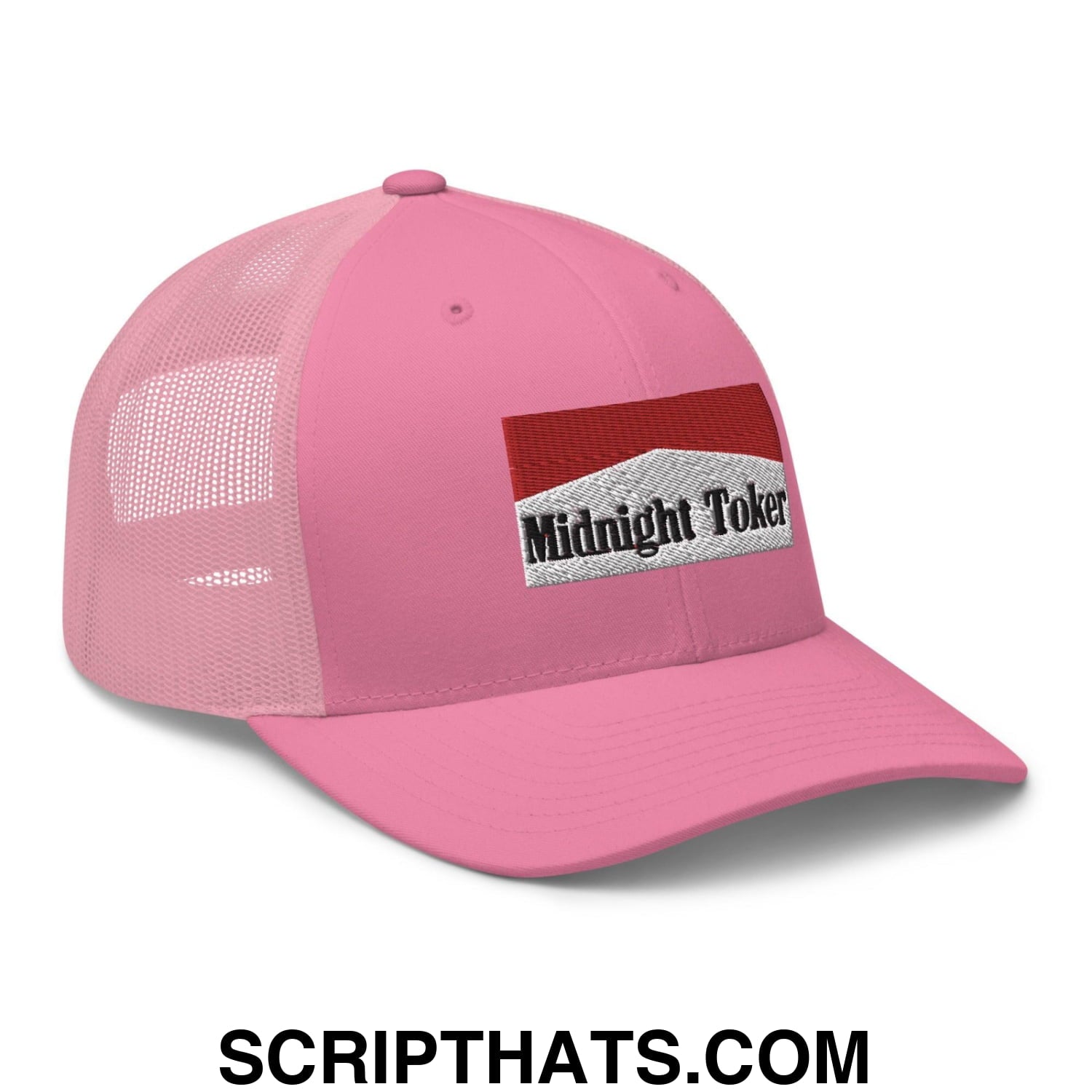 Midnight Toker Retro Trucker Hat Pink