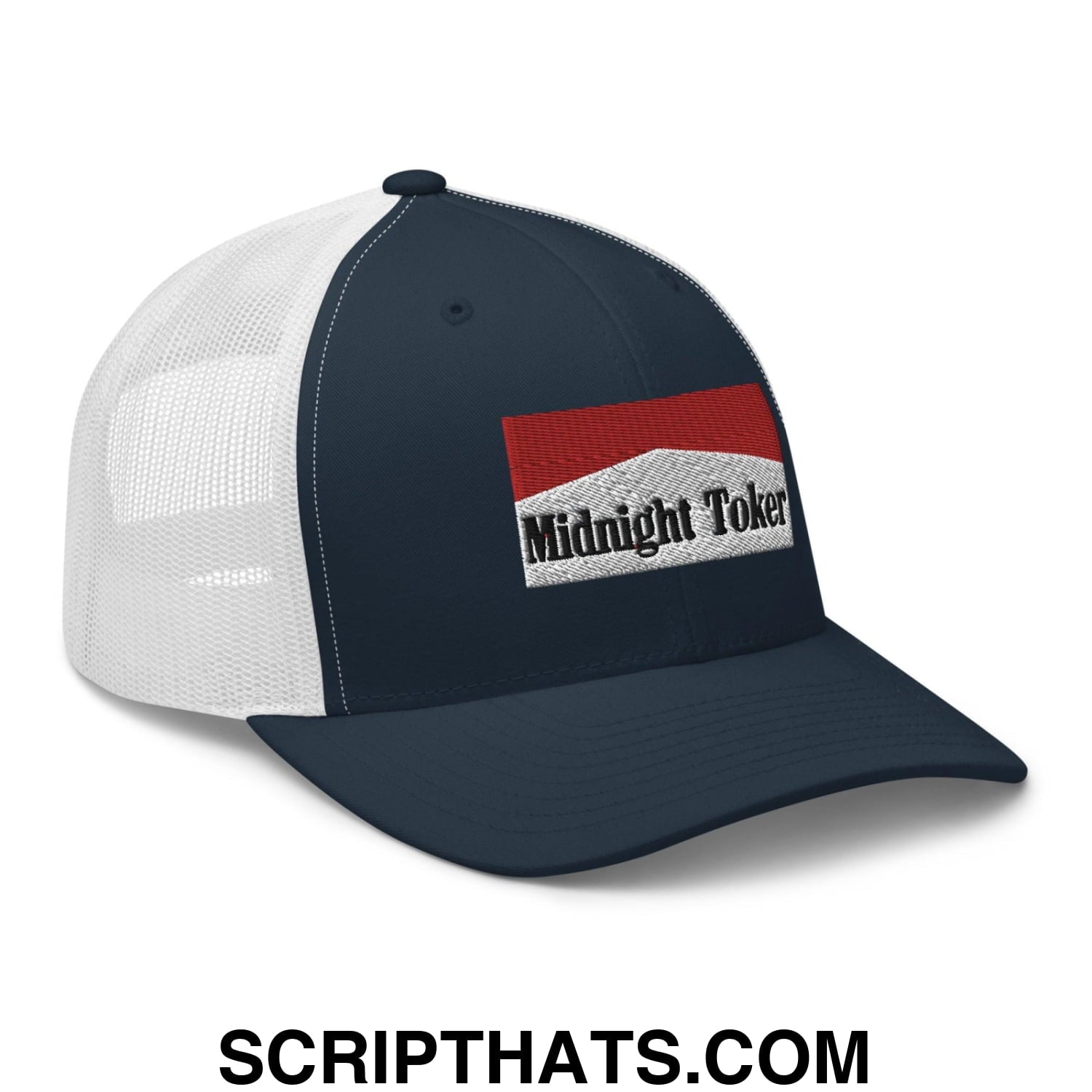 Midnight Toker Retro Trucker Hat Navy White