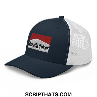 Midnight Toker Retro Trucker Hat Navy White