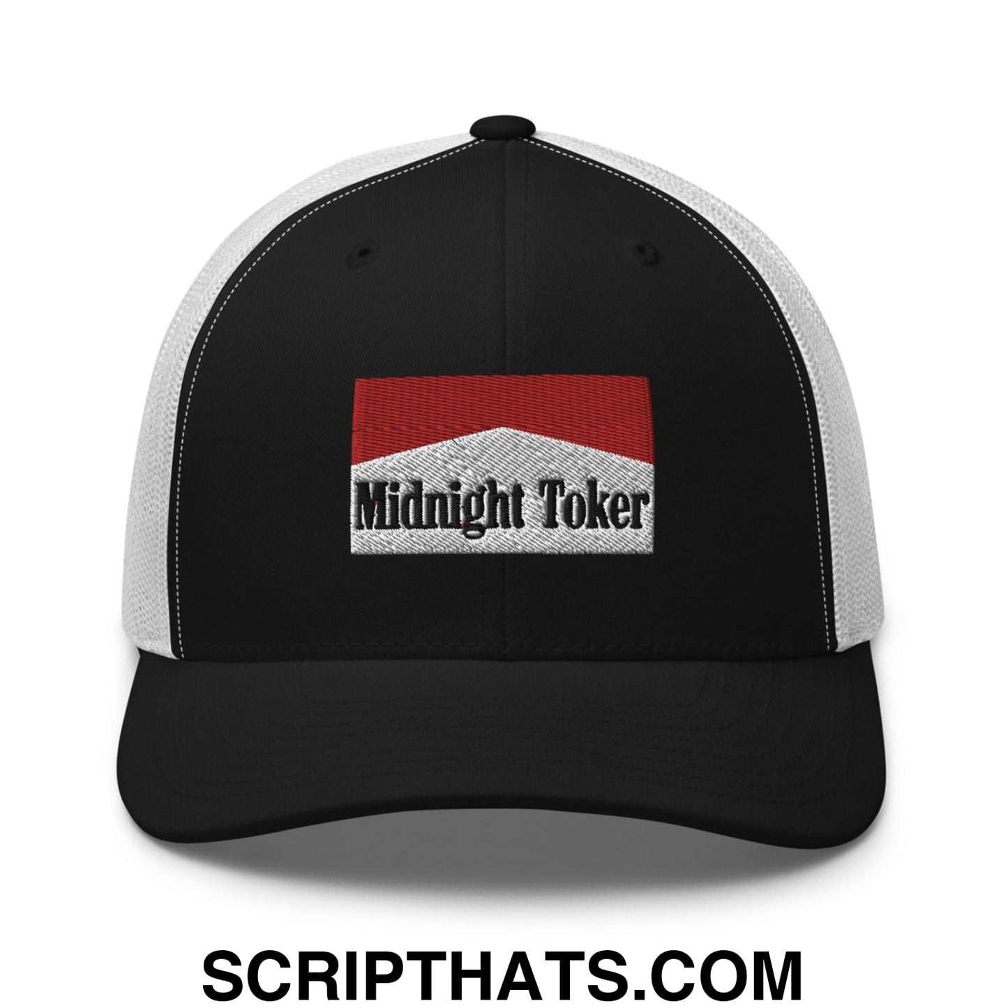Midnight Toker Retro Trucker Hat Black White
