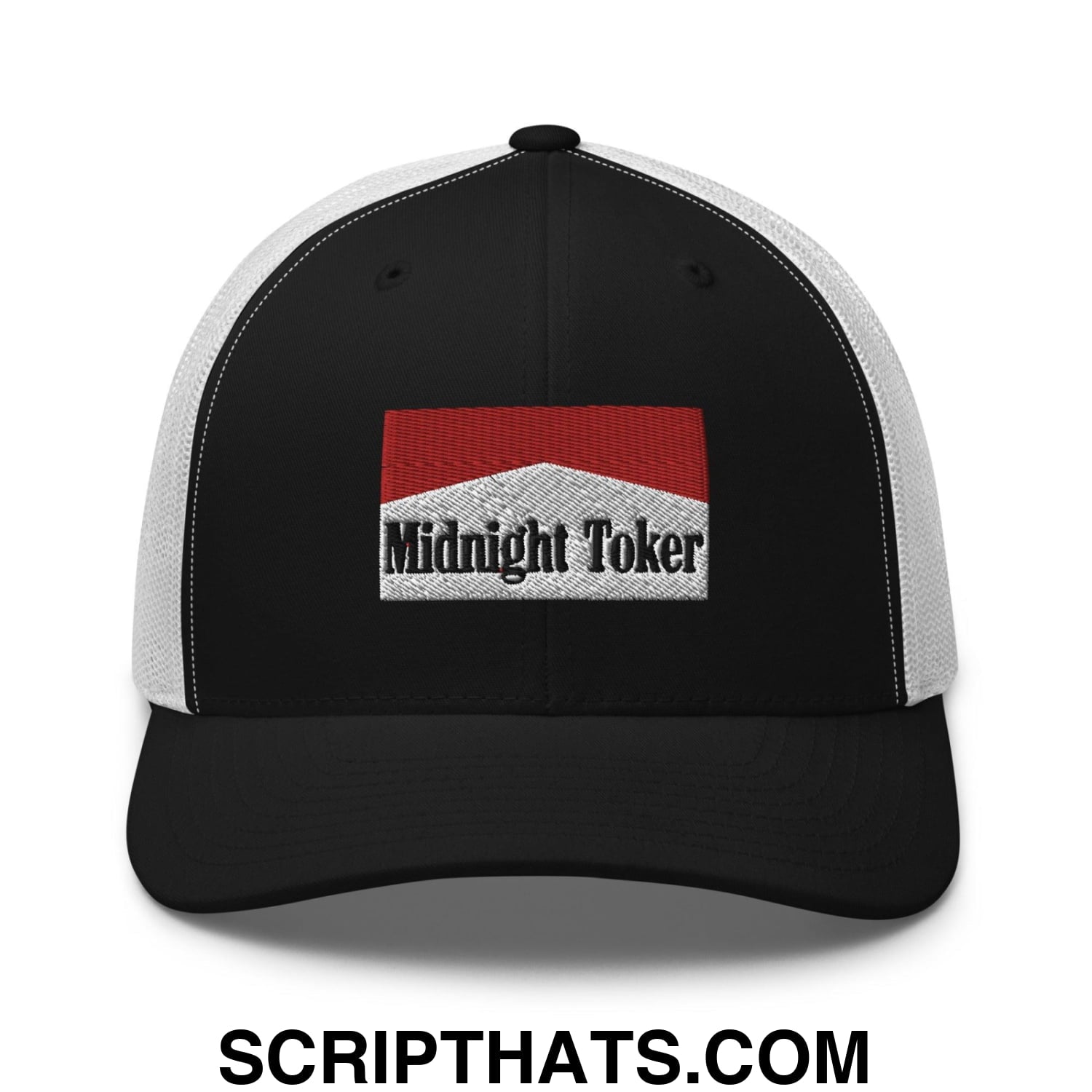 Midnight Toker Retro Trucker Hat Black White