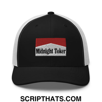 Midnight Toker Retro Trucker Hat Black White