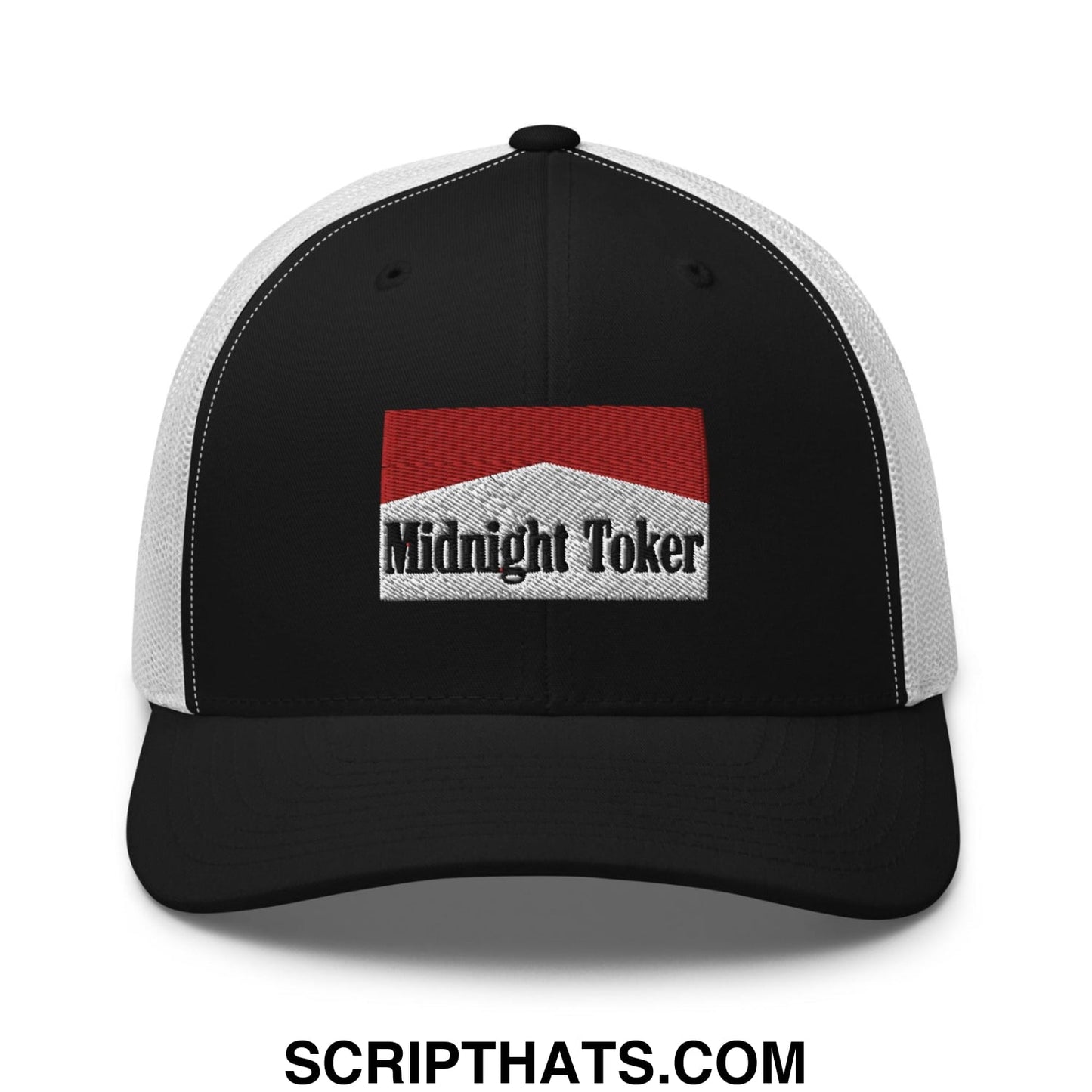 Midnight Toker Retro Trucker Hat Black White