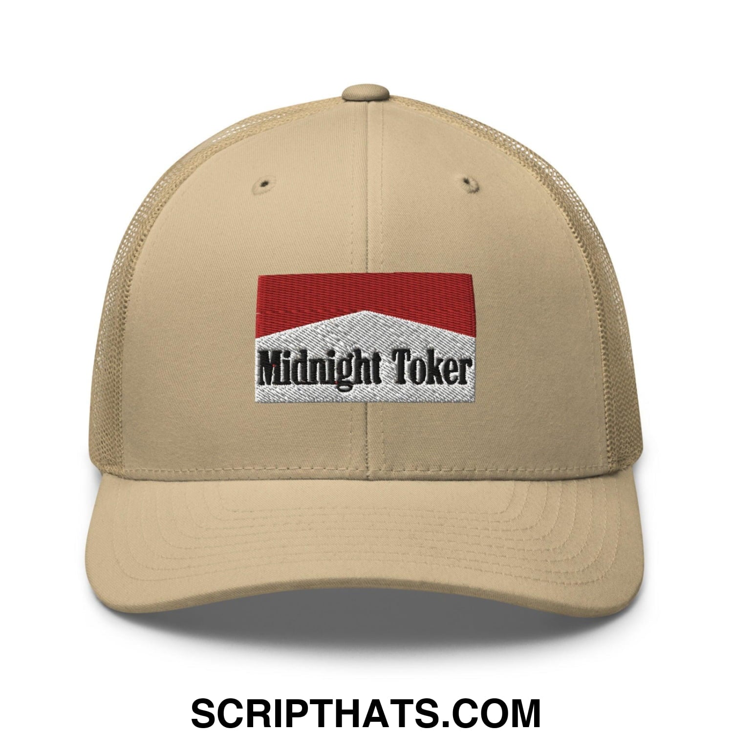 Midnight Toker Retro Trucker Hat Khaki
