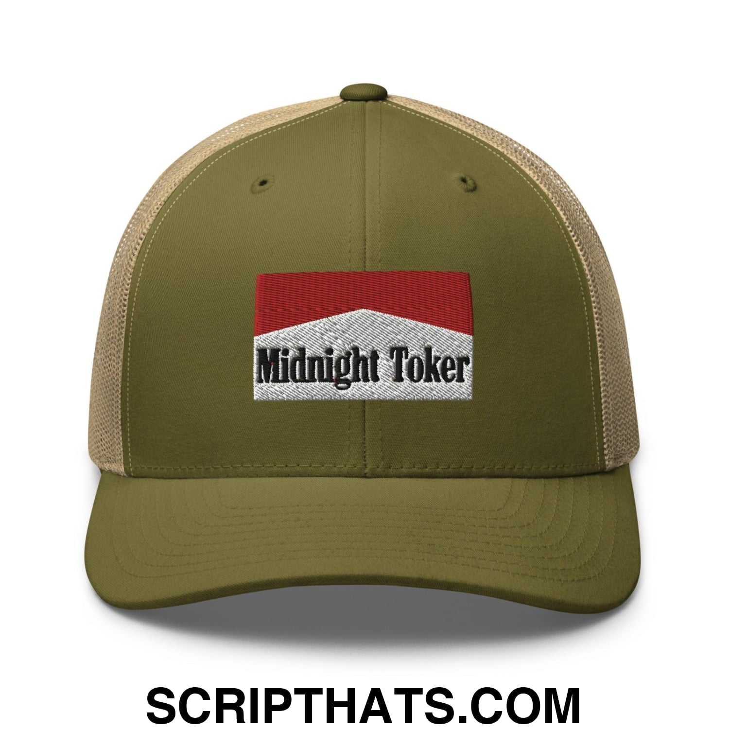 Midnight Toker Retro Trucker Hat Moss Khaki