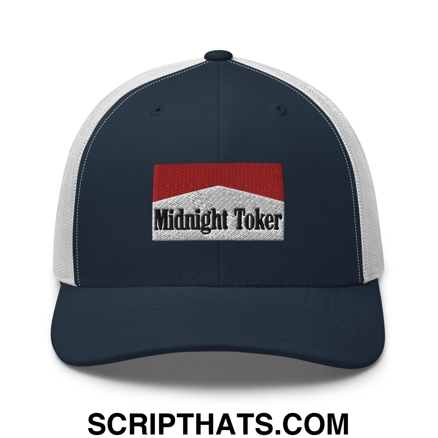 Midnight Toker Retro Trucker Hat Navy White