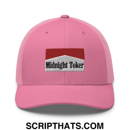 Midnight Toker Retro Trucker Hat Pink