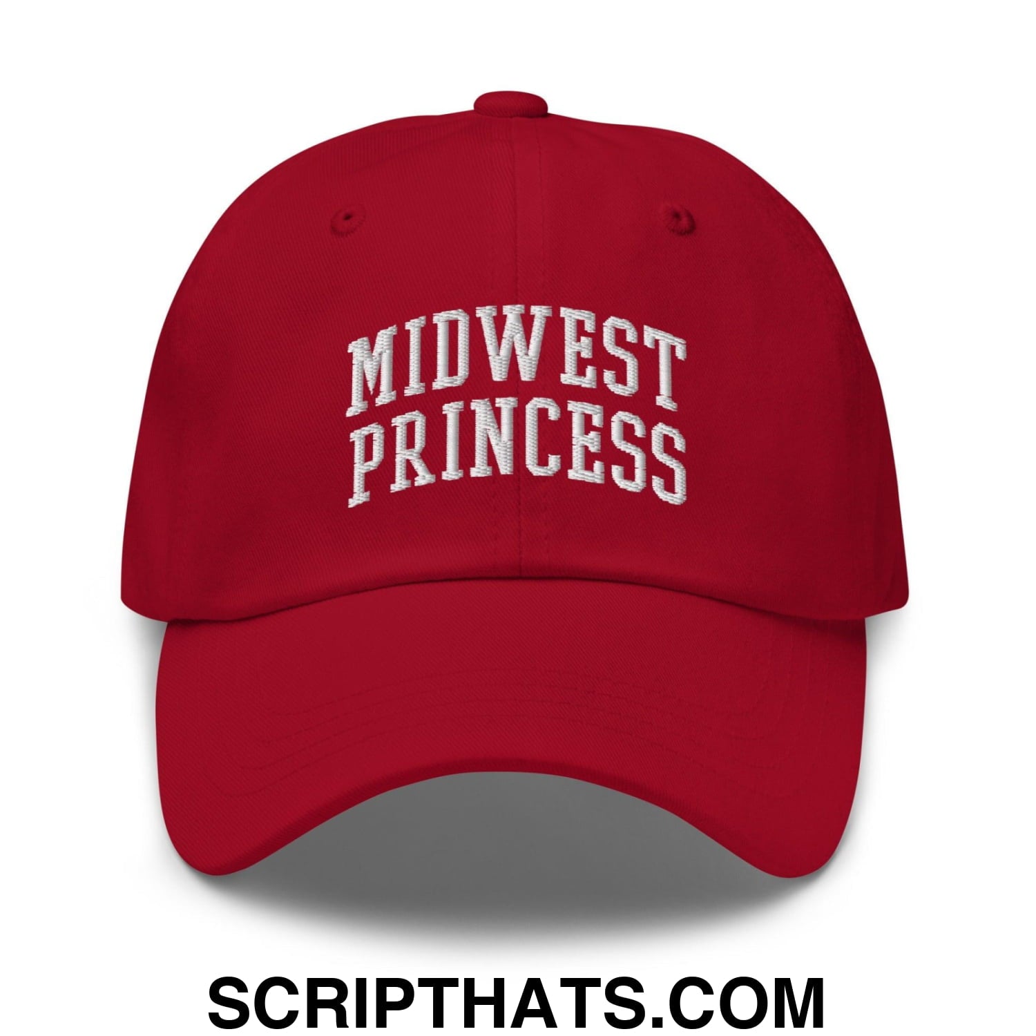 Midwest Princess Varsity Letterman Block Dad Hat Cranberry
