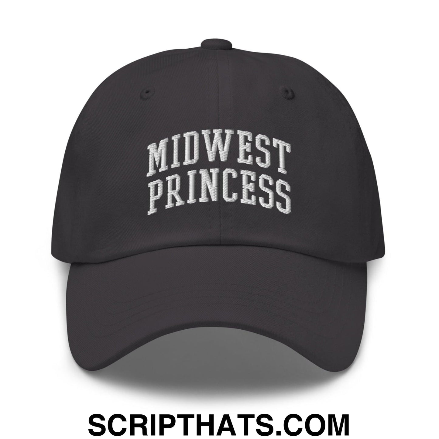 Midwest Princess Varsity Letterman Block Dad Hat Dark Grey