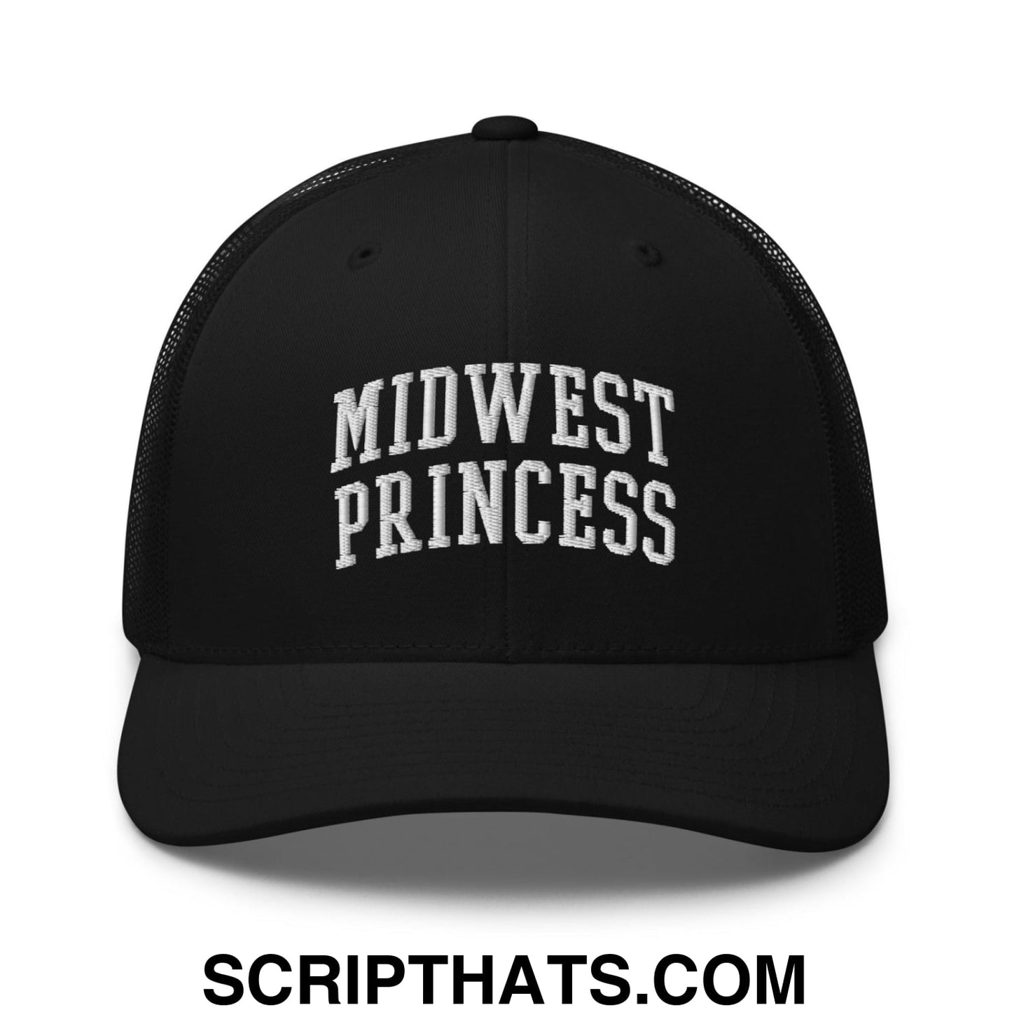 Midwest Princess Varsity Letterman Block Retro Trucker Hat Black