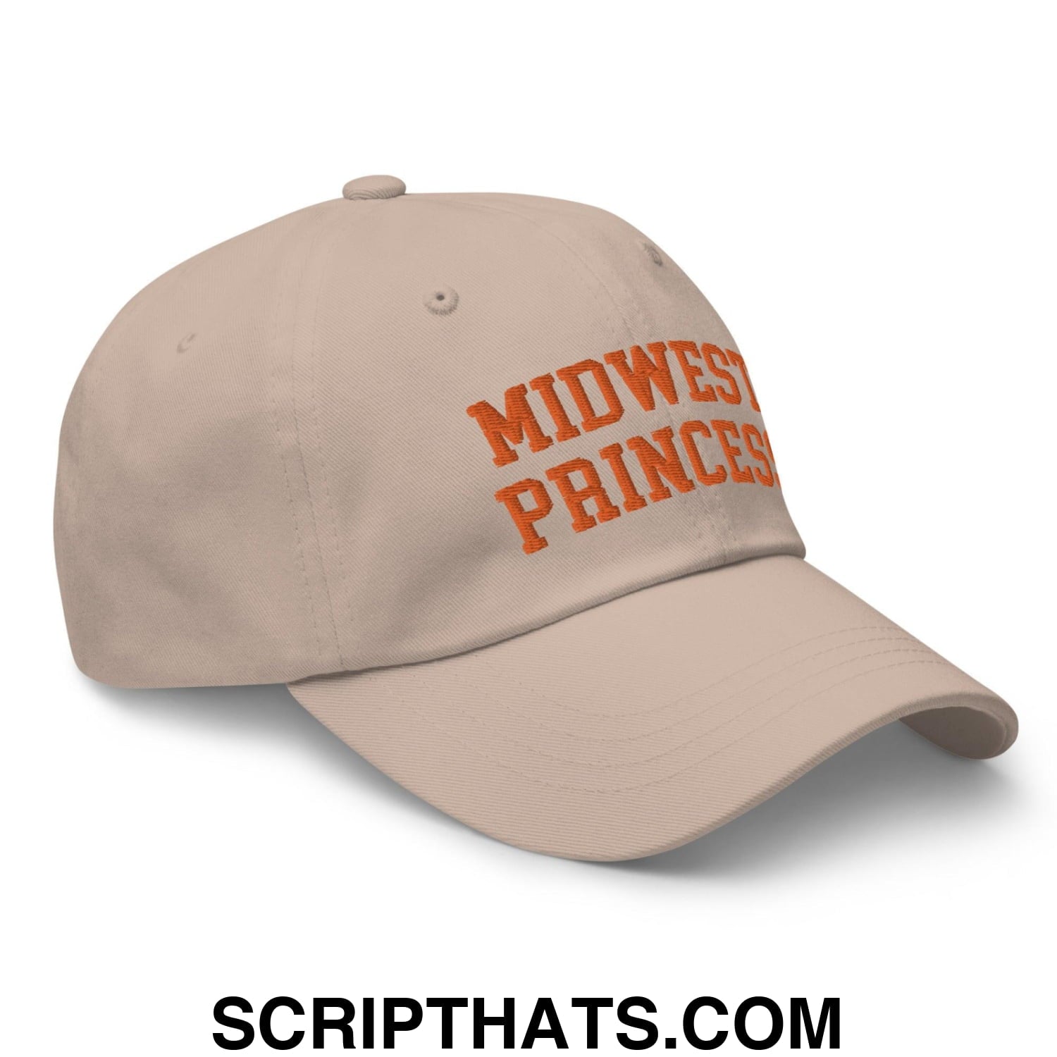 Midwest Princess Varsity Letterman Dad Hat Orange Stone