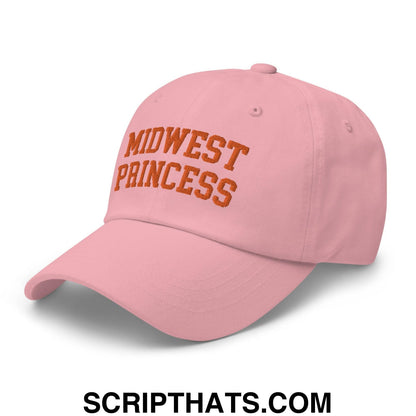 Midwest Princess Varsity Letterman Dad Hat Orange Pink