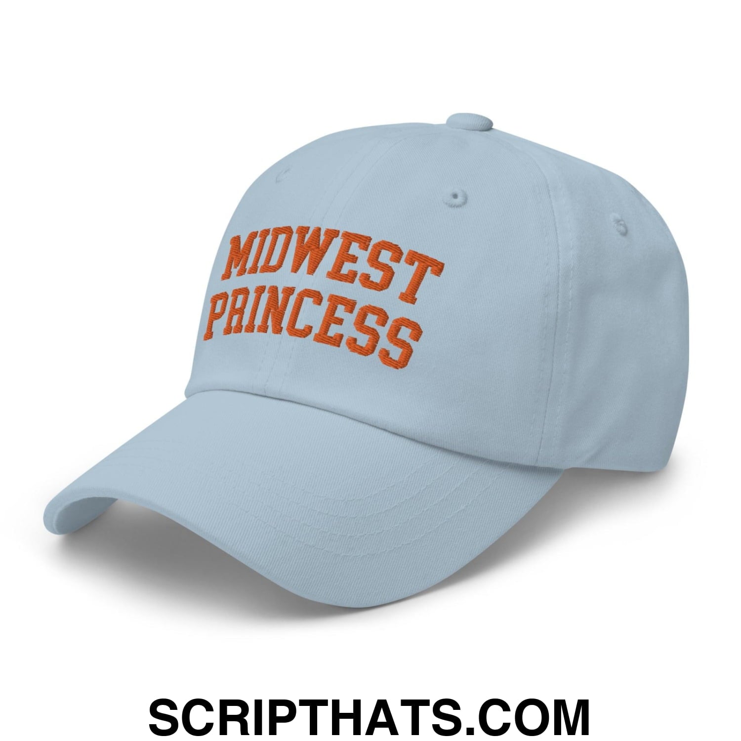Midwest Princess Varsity Letterman Dad Hat Orange Light Blue