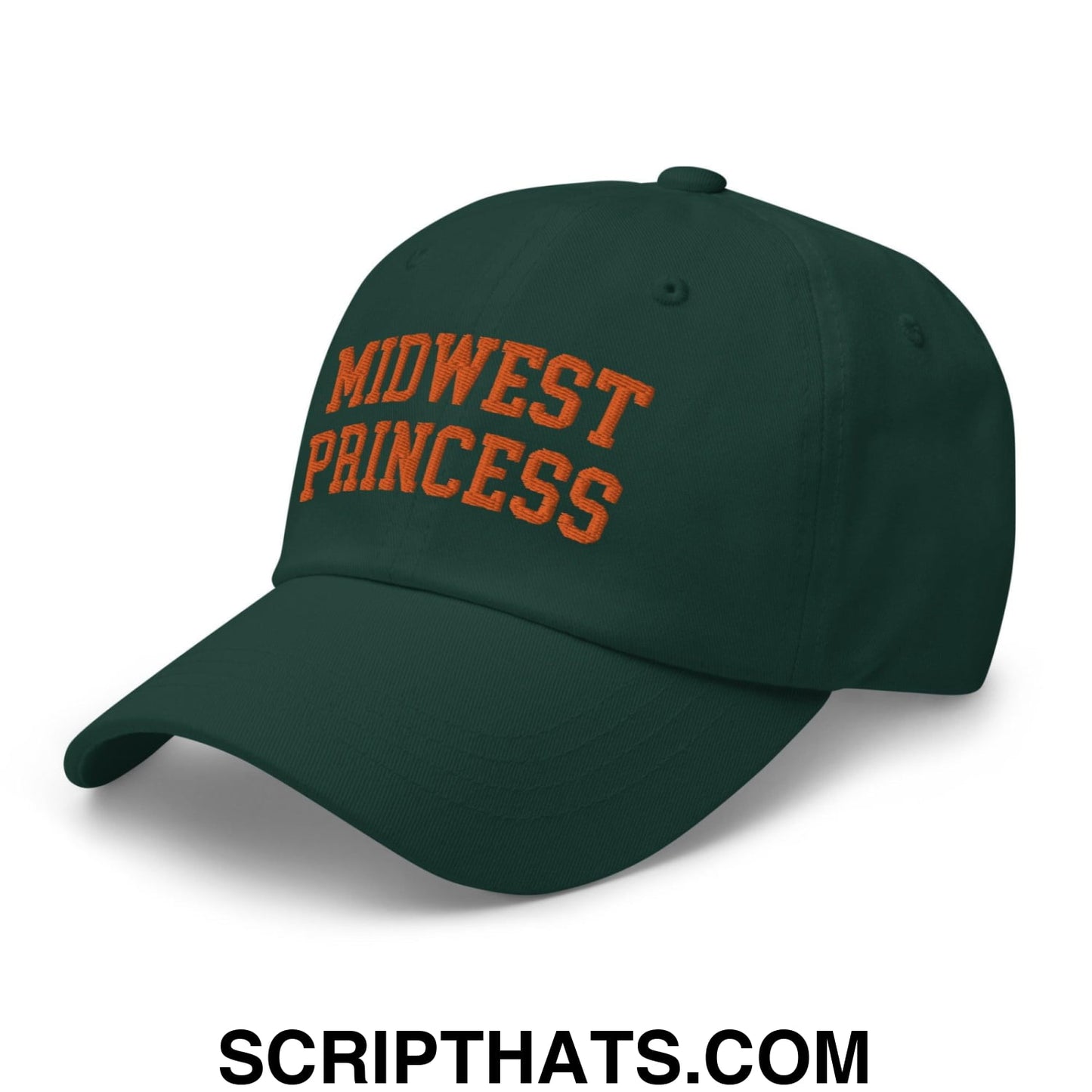 Midwest Princess Varsity Letterman Dad Hat Orange Spruce