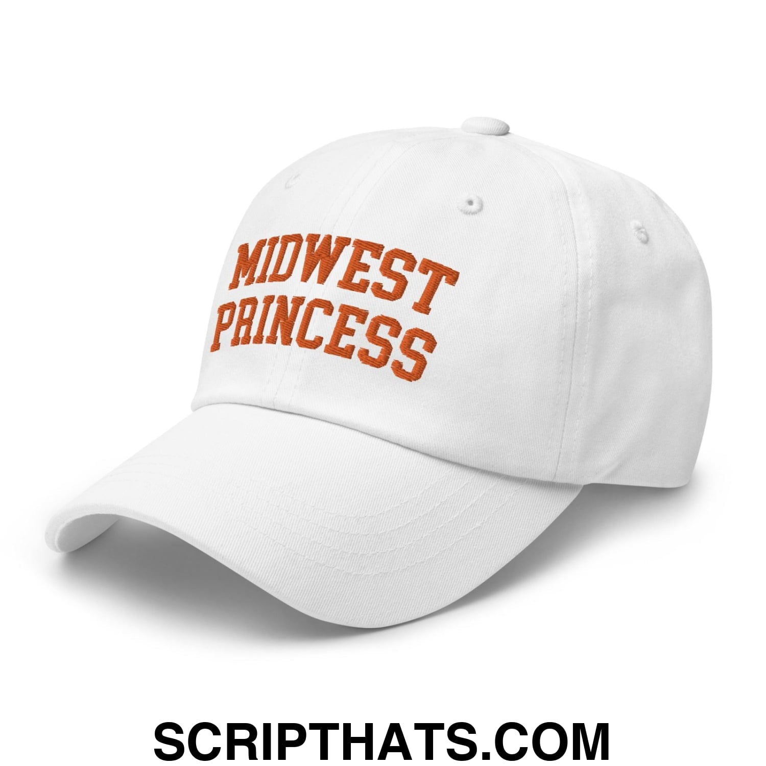 Midwest Princess Varsity Letterman Dad Hat Orange White