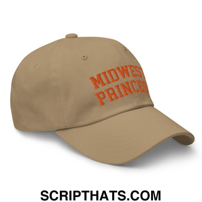 Midwest Princess Varsity Letterman Dad Hat Orange Khaki