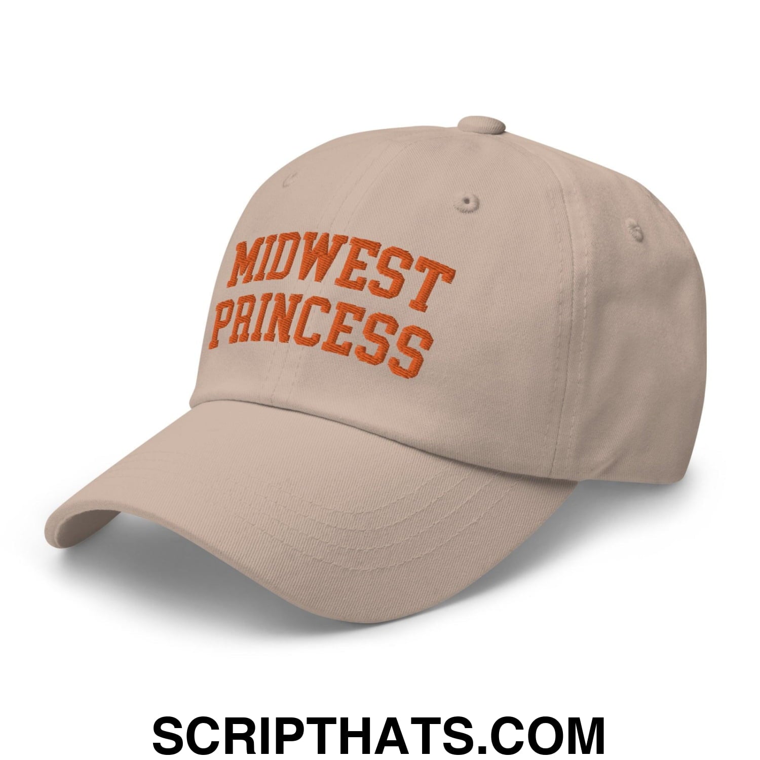 Midwest Princess Varsity Letterman Dad Hat Orange Stone