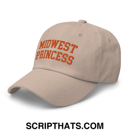 Midwest Princess Varsity Letterman Dad Hat Orange Stone