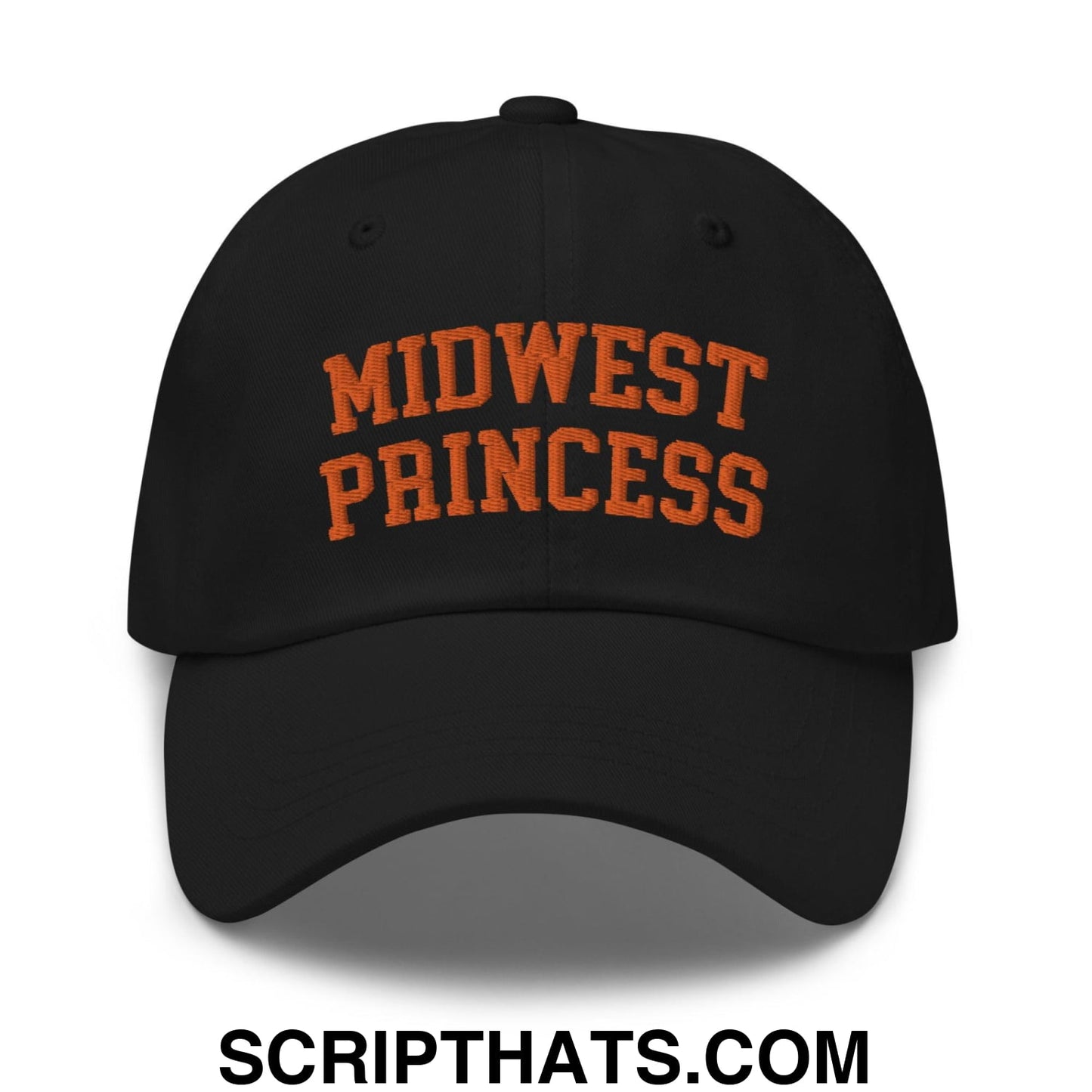 Midwest Princess Varsity Letterman Dad Hat Orange Black