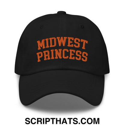 Midwest Princess Varsity Letterman Dad Hat Orange Black