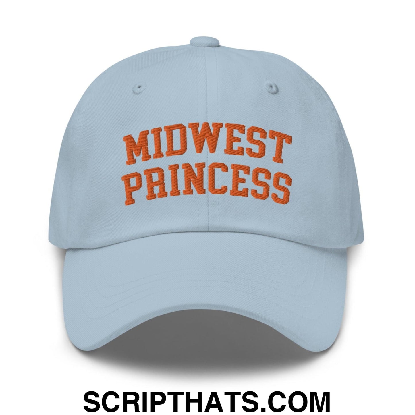 Midwest Princess Varsity Letterman Dad Hat Orange Light Blue