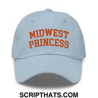 Midwest Princess Varsity Letterman Dad Hat Orange Light Blue
