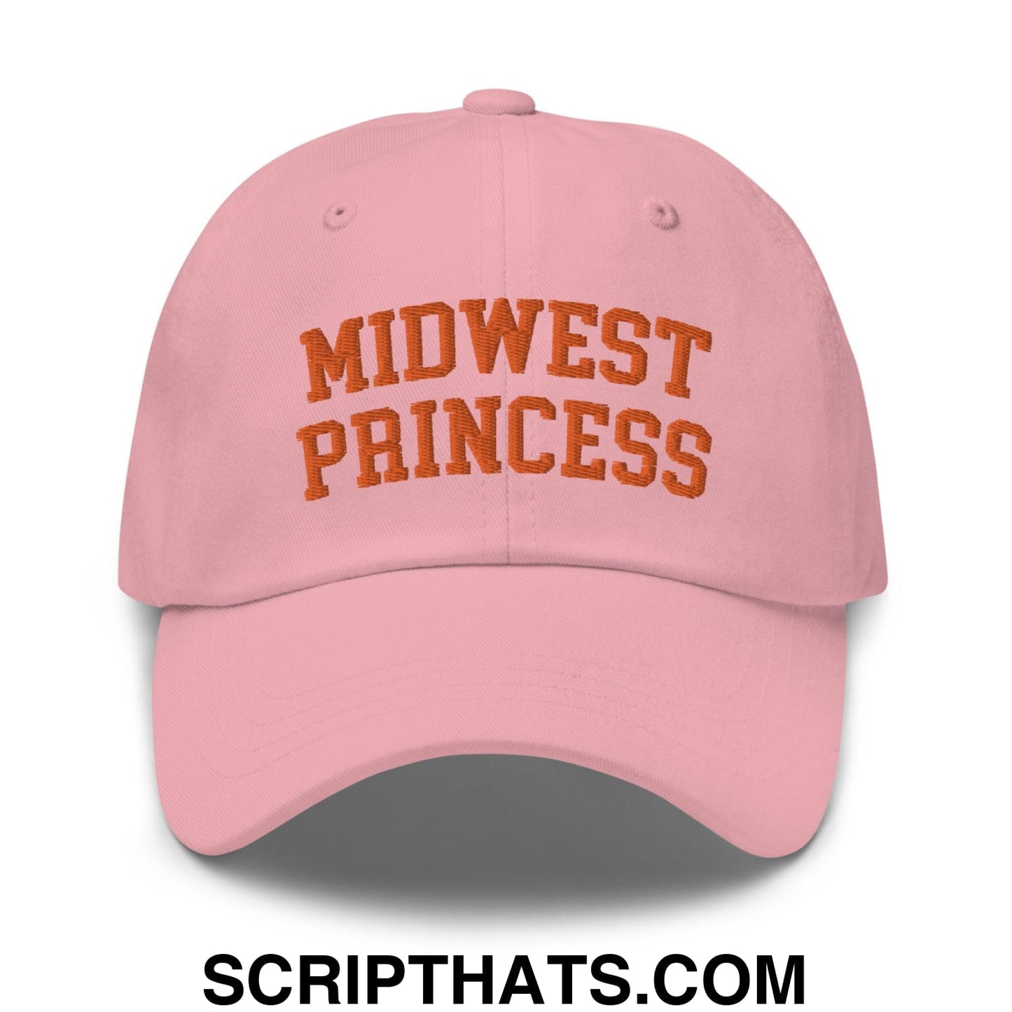 Midwest Princess Varsity Letterman Dad Hat Orange Pink