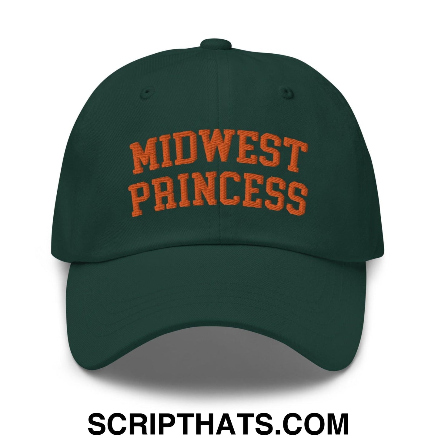 Midwest Princess Varsity Letterman Dad Hat Orange Spruce