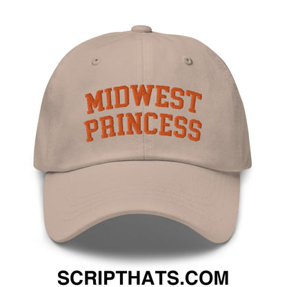 Midwest Princess Varsity Letterman Dad Hat Orange Stone