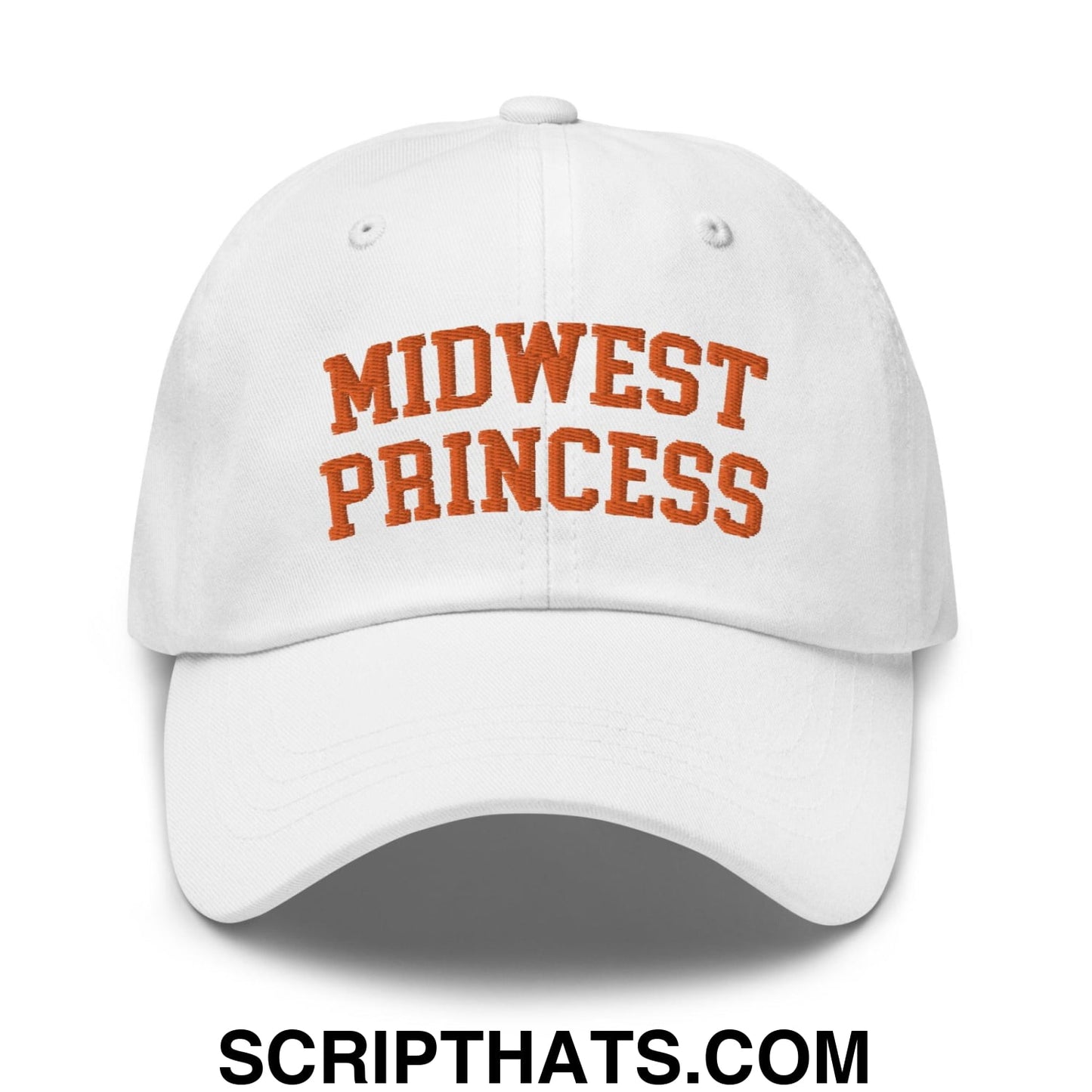 Midwest Princess Varsity Letterman Dad Hat Orange White
